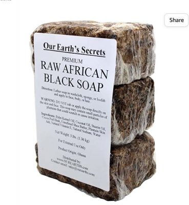 raw african black soap