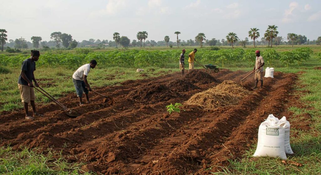 how-to-grow-solo-sunrise-pawpaw-in-ghana---land-preparation-section